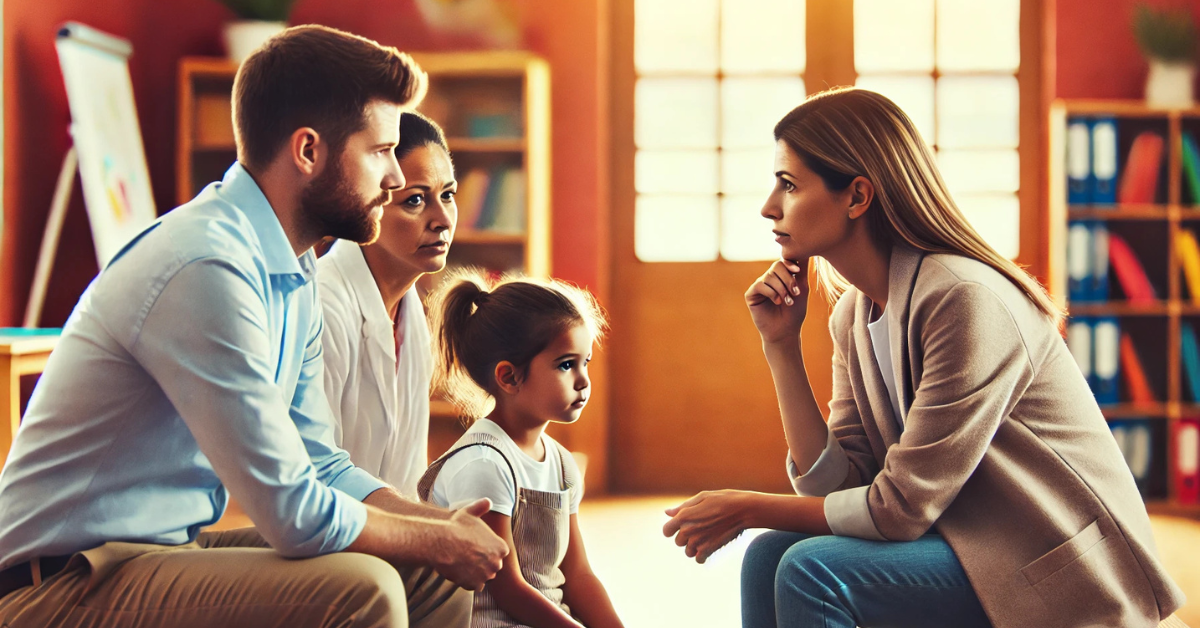 What is the appropriate way for parents to handle a teacher saying something negative about their child in front of them?